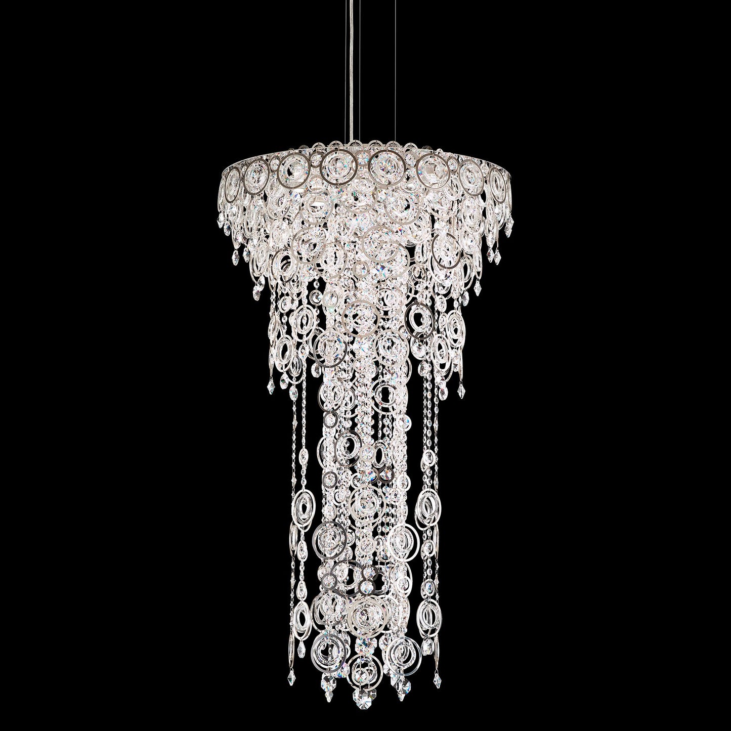 Circulus 44.5"H x 24"W 6-Light Crystal Pendant in Polished Stainl