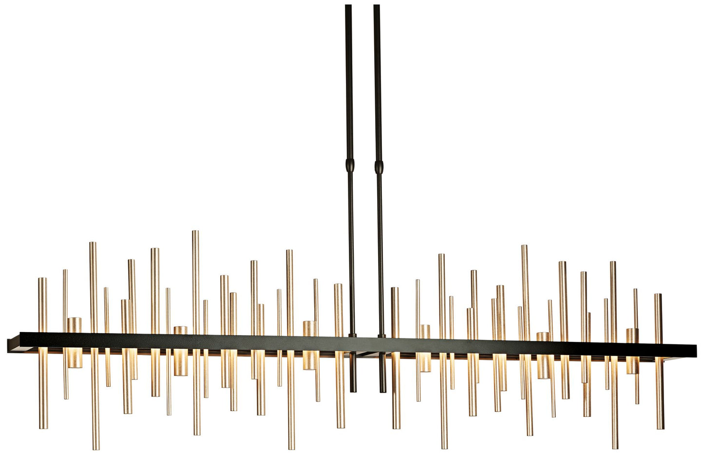 Cityscape 51.9" Wide Large Black LED Pendant With Soft Gold