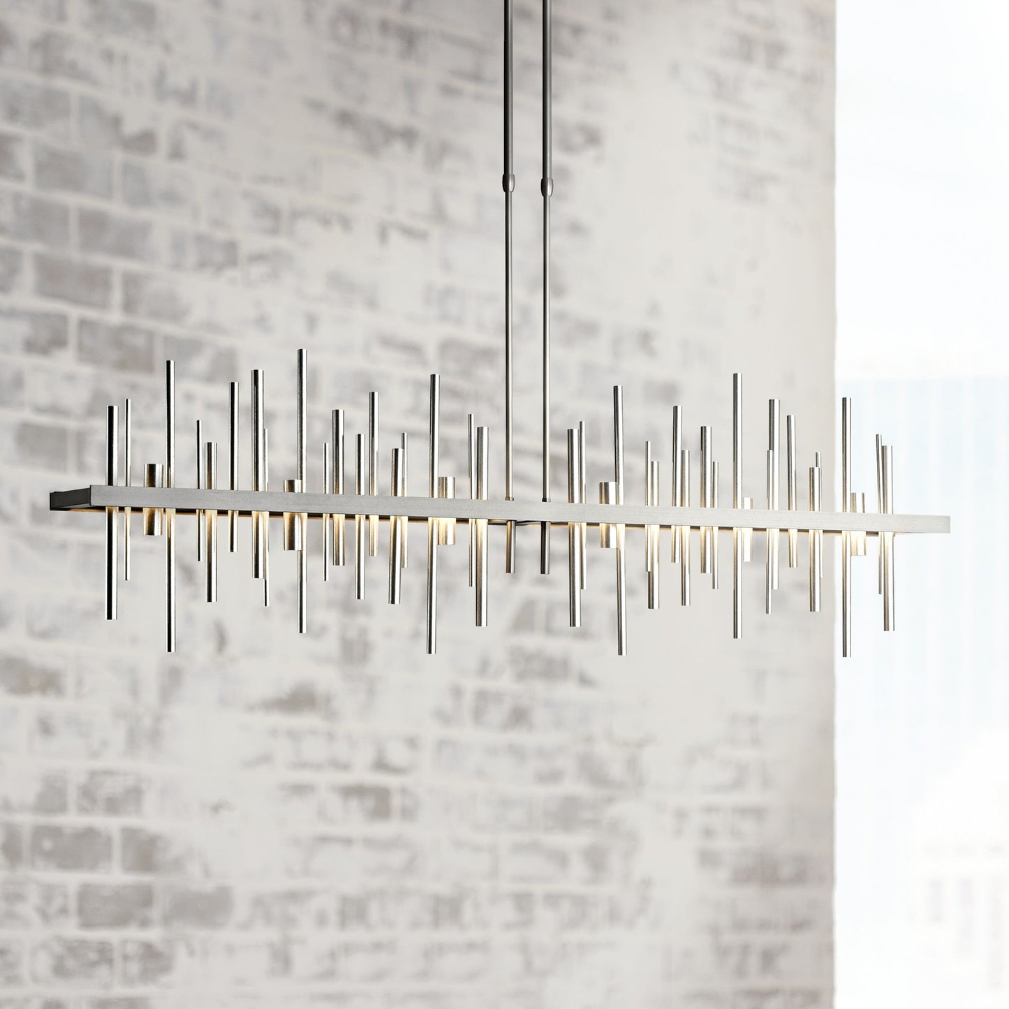 Cityscape 51.9" Wide Large Dark Smoke And Vintage Platinum LED Pendant