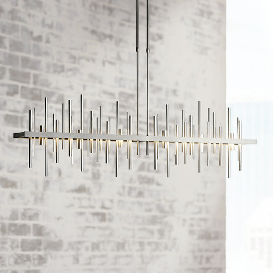 Cityscape 51.9" Wide Large Dark Smoke And Vintage Platinum LED Pendant