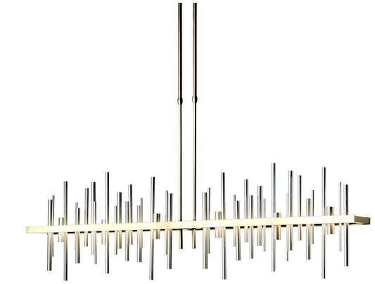 Cityscape 51.9" Wide Large Modern Brass LED Pendant With Sterling