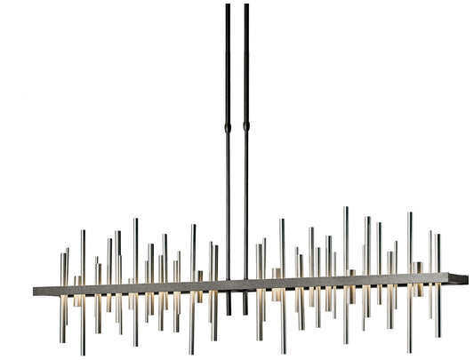 Cityscape 52" Wide Natural Iron Platinum LED Linear Pendant