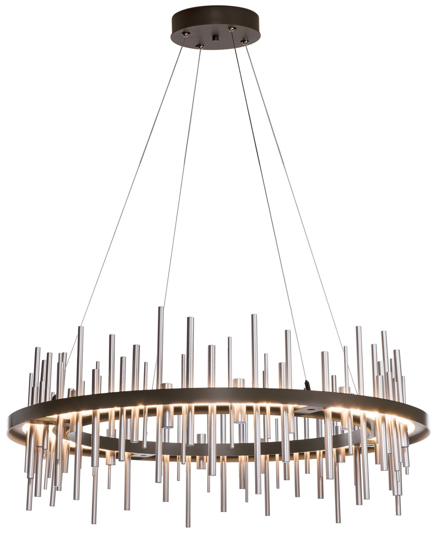 Cityscape Circular LED Pendant - Bronze - Platinum Accents - Standard