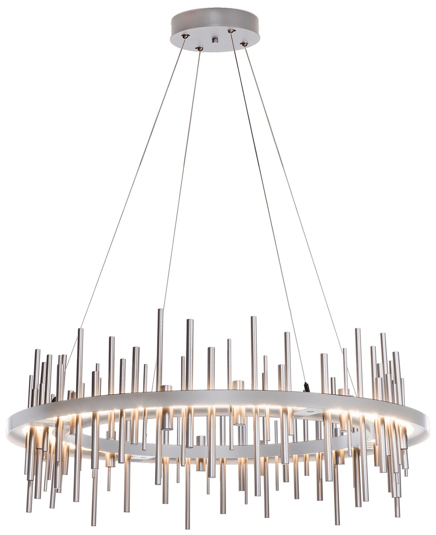 Cityscape Circular LED Pendant - Platinum Finish & Accents - Standard