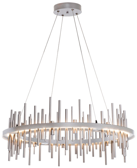 Cityscape Circular LED Pendant - Platinum Finish & Accents - Standard