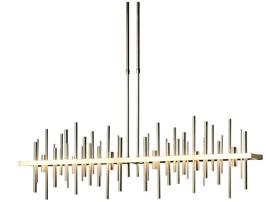 Cityscape Large LED Pendant - Brass - Gold Accents - Standard Height