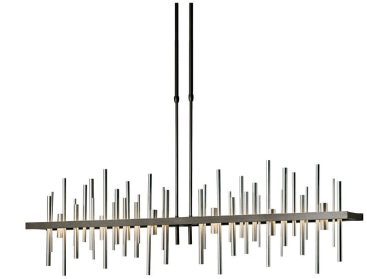 Cityscape Large LED Pendant - Bronze - Platinum Accents - Standard Height