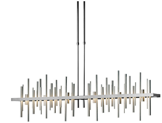 Cityscape Large LED Pendant - Platinum Finish & Accents - Standard Heig