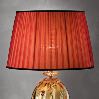 Classic Amber Dimpled Glass Table Lamp