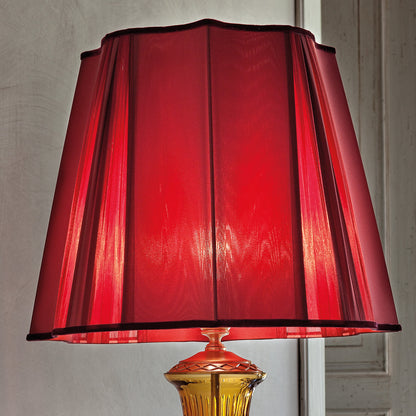 Classic Amber Glass Table Lamp With Ruby Stones