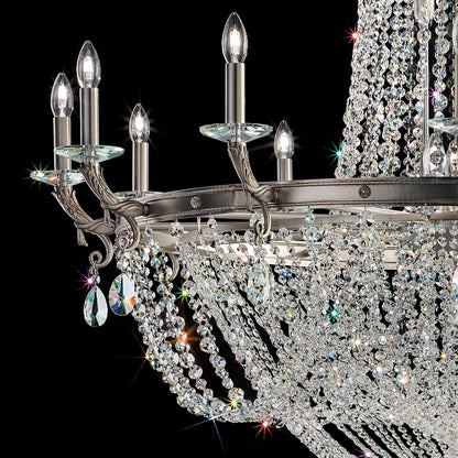 Classic Antiqued Chrome Crystal Chandelier