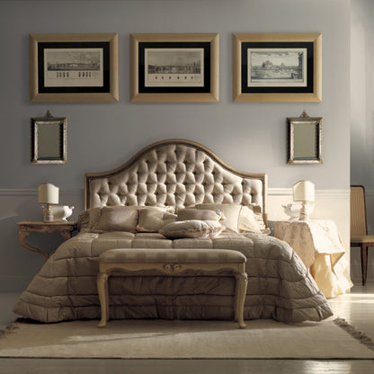 Classic Bronze Designer Button Upholstered Bed