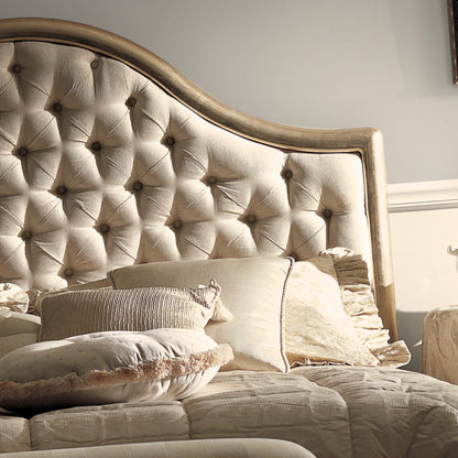 Classic Bronze Designer Button Upholstered Bed