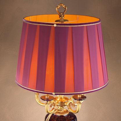 Classic Candelabra Style Speckled Glass Table Lamp