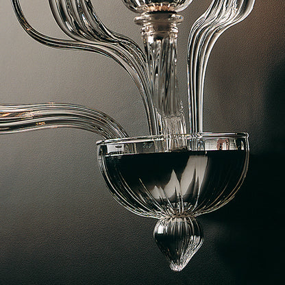 Classic Clear Glass Ribbed Detail Wall Light