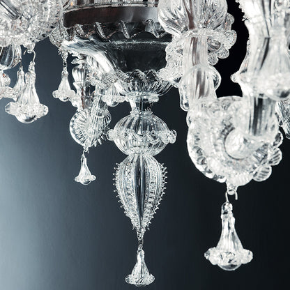 Classic Glass Chandelier With Floral Detailing