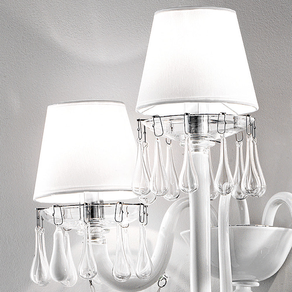 Classic Glass Teardrop Accent Wall Light With Three Arms