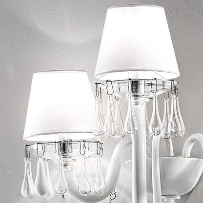 Classic Glass Teardrop Accent Wall Light With Three Arms