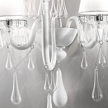 Classic Glass Teardrop Accent Wall Light With Three Arms