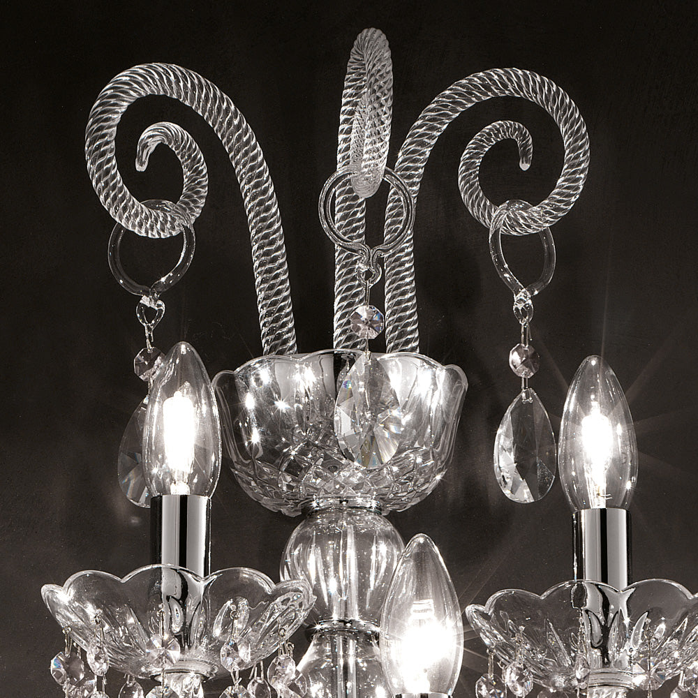 Classic Glass Wall Light With Crystal Drops