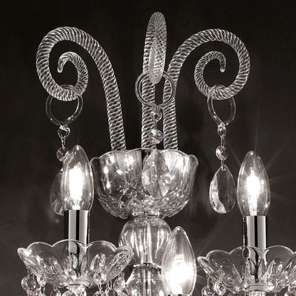 Classic Glass Wall Light With Crystal Drops