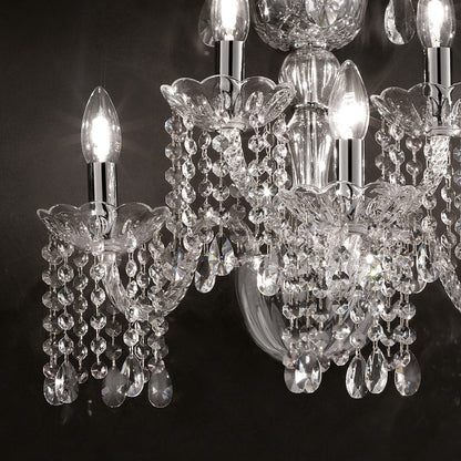 Classic Glass Wall Light With Crystal Drops