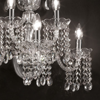 Classic Glass Wall Light With Crystal Drops