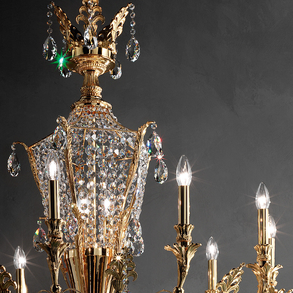 Classic Gold Plated Crystal Empire Chandelier