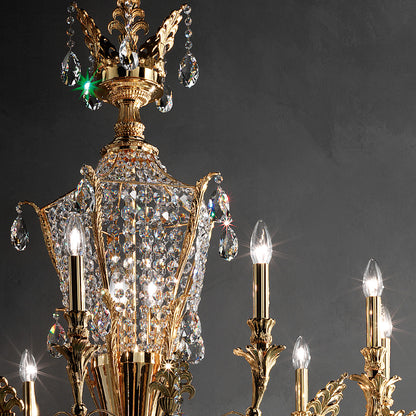 Classic Gold Plated Crystal Empire Chandelier