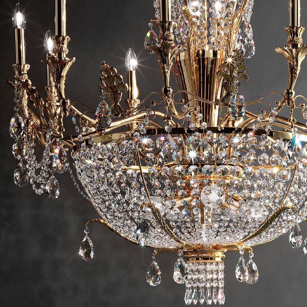 Classic Gold Plated Crystal Empire Chandelier