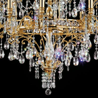 Classic Gold Plated Crystal Pendant Chandelier