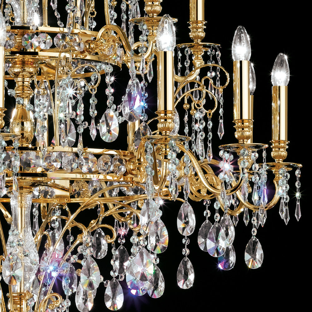 Classic Gold Plated Crystal Pendant Chandelier