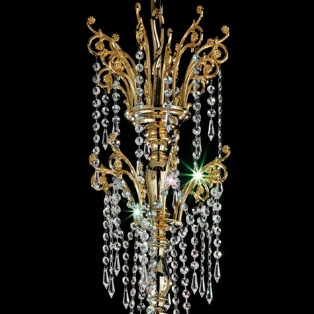 Classic Gold Plated Crystal Pendant Chandelier