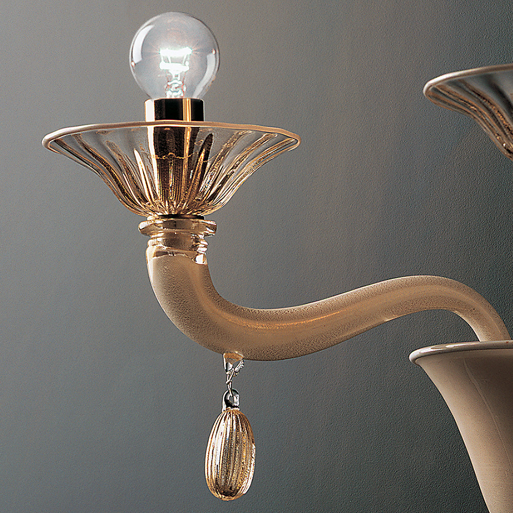 Classic Gold Glass Wall Light With Gold Frame