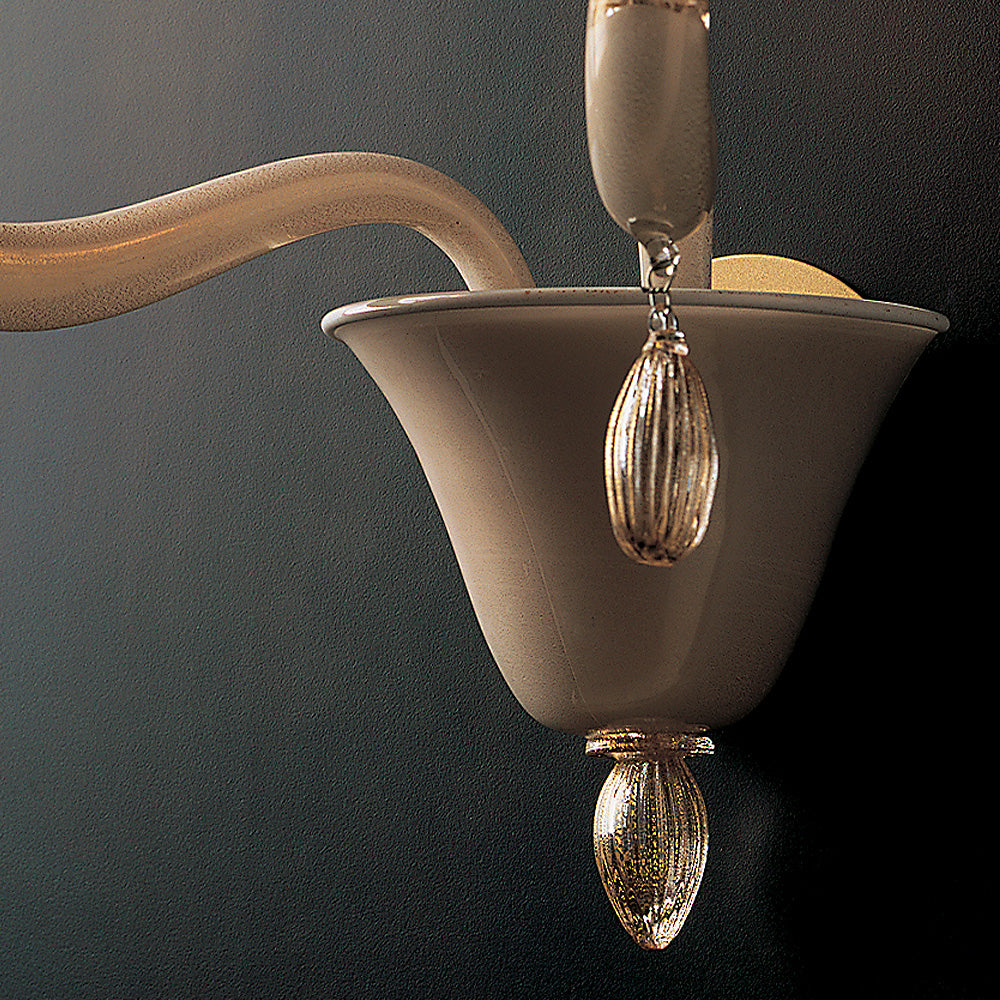 Classic Gold Glass Wall Light With Gold Frame