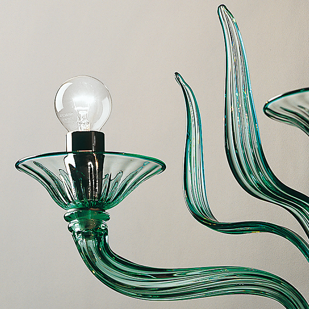 Classic Green Glass Ribbed Detail Wall Light