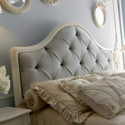 Classic Italian Designer Button Upholstered Bed