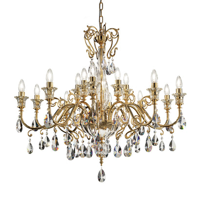 Classic Italian Designer Polished Gold Chandelier