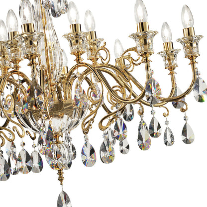 Classic Italian Designer Polished Gold Chandelier