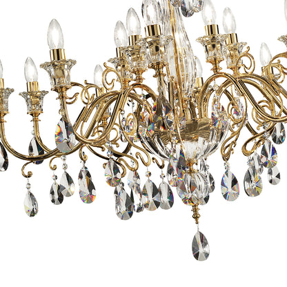 Classic Italian Designer Polished Gold Chandelier