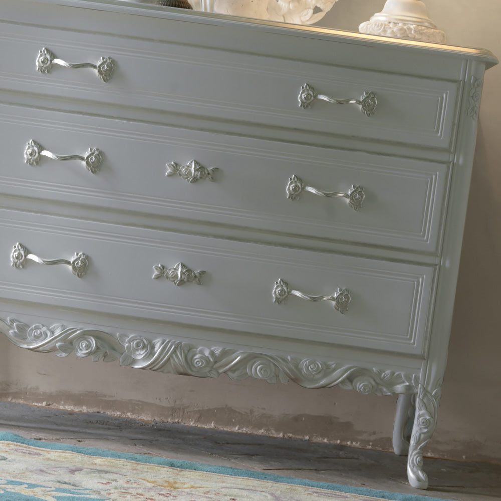 Classic Italian Rose and Ribbon Chest of Drawers