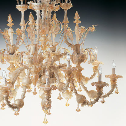 Large Classic Murano Glass Chandelier