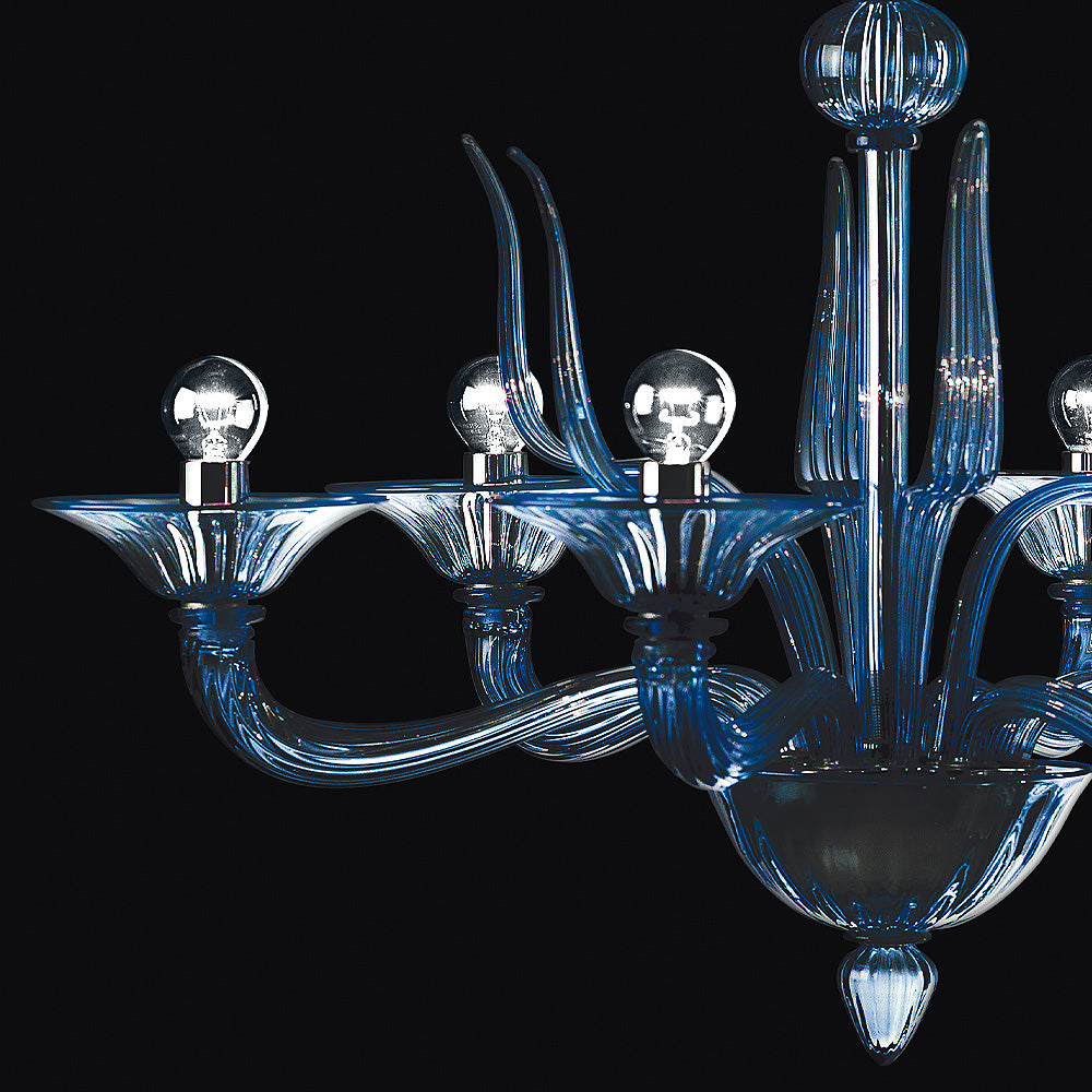 Classic Luxury Blue Glass Chandelier