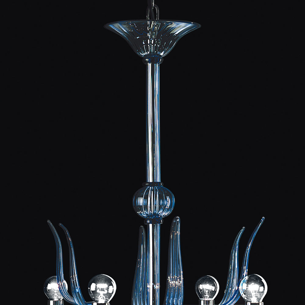 Classic Luxury Blue Glass Chandelier