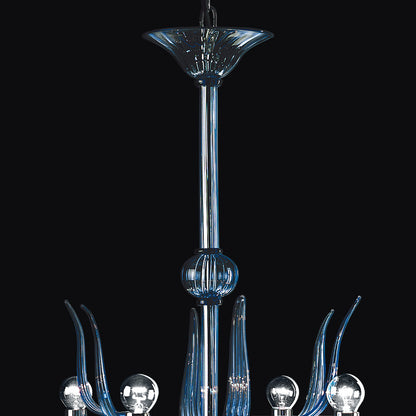 Classic Luxury Blue Glass Chandelier