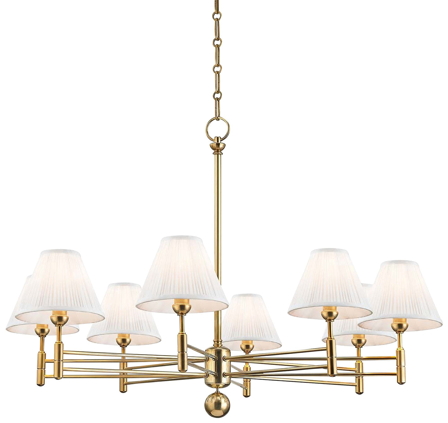 Classic No.1 40" Wide Aged Brass 8-Light Chandelier