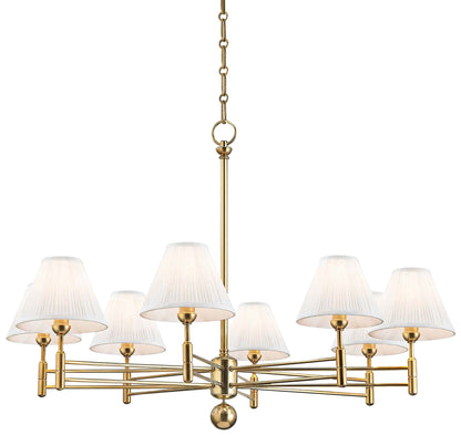 Classic No.1 40" Wide Aged Brass 8-Light Chandelier