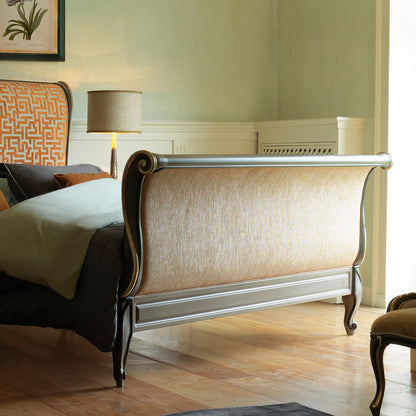 Classic Style Upholstered Sleigh Bed