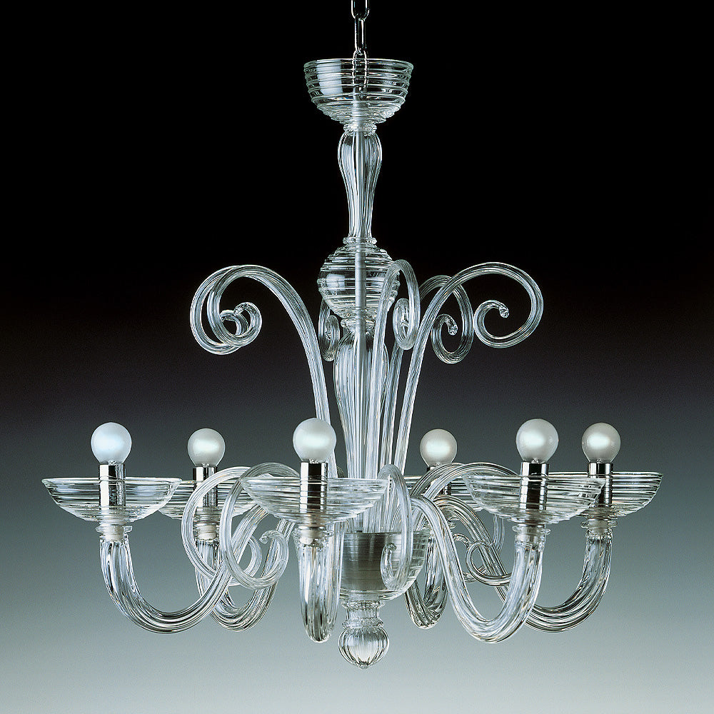 Classic Swirl Detail Glass Chandelier