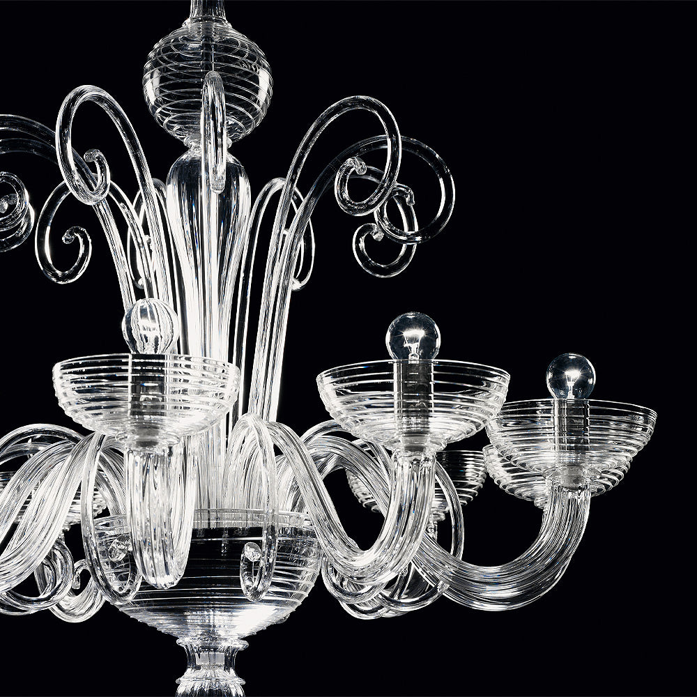 Classic Swirl Detail Glass Chandelier